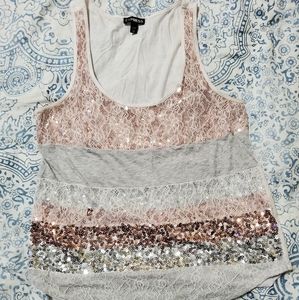 Multi-Color Pattern Sequin Express Tank Top